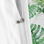 Palm Leaf Simple Light Green White King Size Duvet Cover Sets for Kids Adults,Plants King Size Bedding 3pc Bedspread Palm Leaf Bed Set,230X220cm