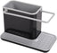Sink Tidy Caddy Kitchen Sink Organizer with Removable Drip Tray, Non-Slip Grey & White
