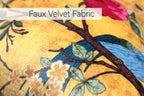 Paoletti Chinoiserie Cushion Cover - Floral Bird Print 100% Polyester Machine Washable Fabric (Gold Yellow - 50 x 50cm)