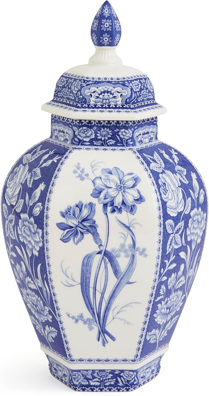 Blue Italian Floral Vase