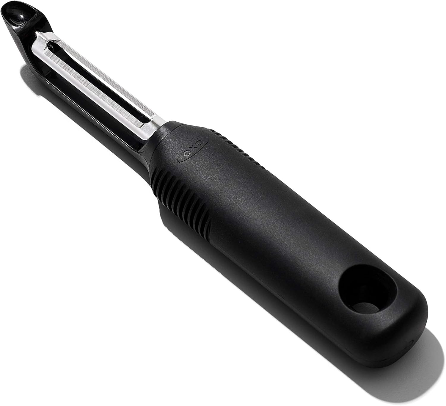 Good Grips Swivel Peeler – Twin Stainless Steel Blades for Apples, Potatoes & More – Built-in Potato Eyer – Non-Slip Handle – Dishwasher Safe Peeler for Tough-Skinned Fruit & Vegetables