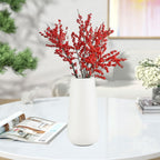 Matte White Ceramic Vase for Minimalist Modern Home Decor - Decorative Classic Flower Vase for Centerpiece, Wedding, Dinner Table, Office, Bedroom - Rustic Style - 20cm