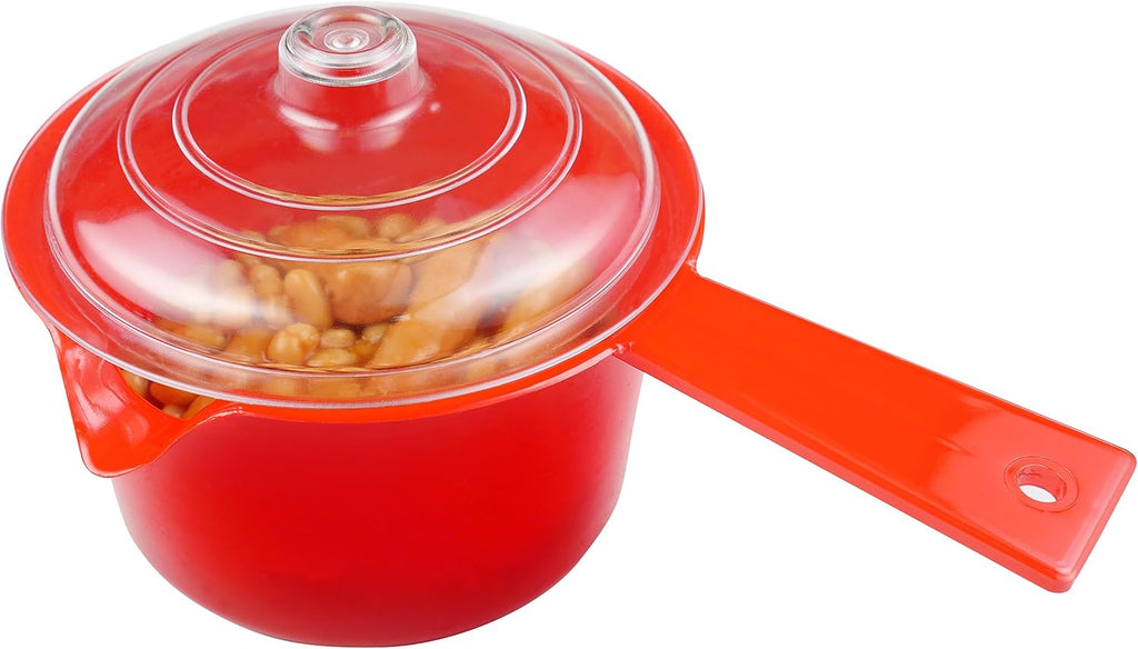 Microwave Saucepan and Lid 600ml Red - BPA Free & Dishwasher Safe Microwave pan 14 x 12 x 21cm