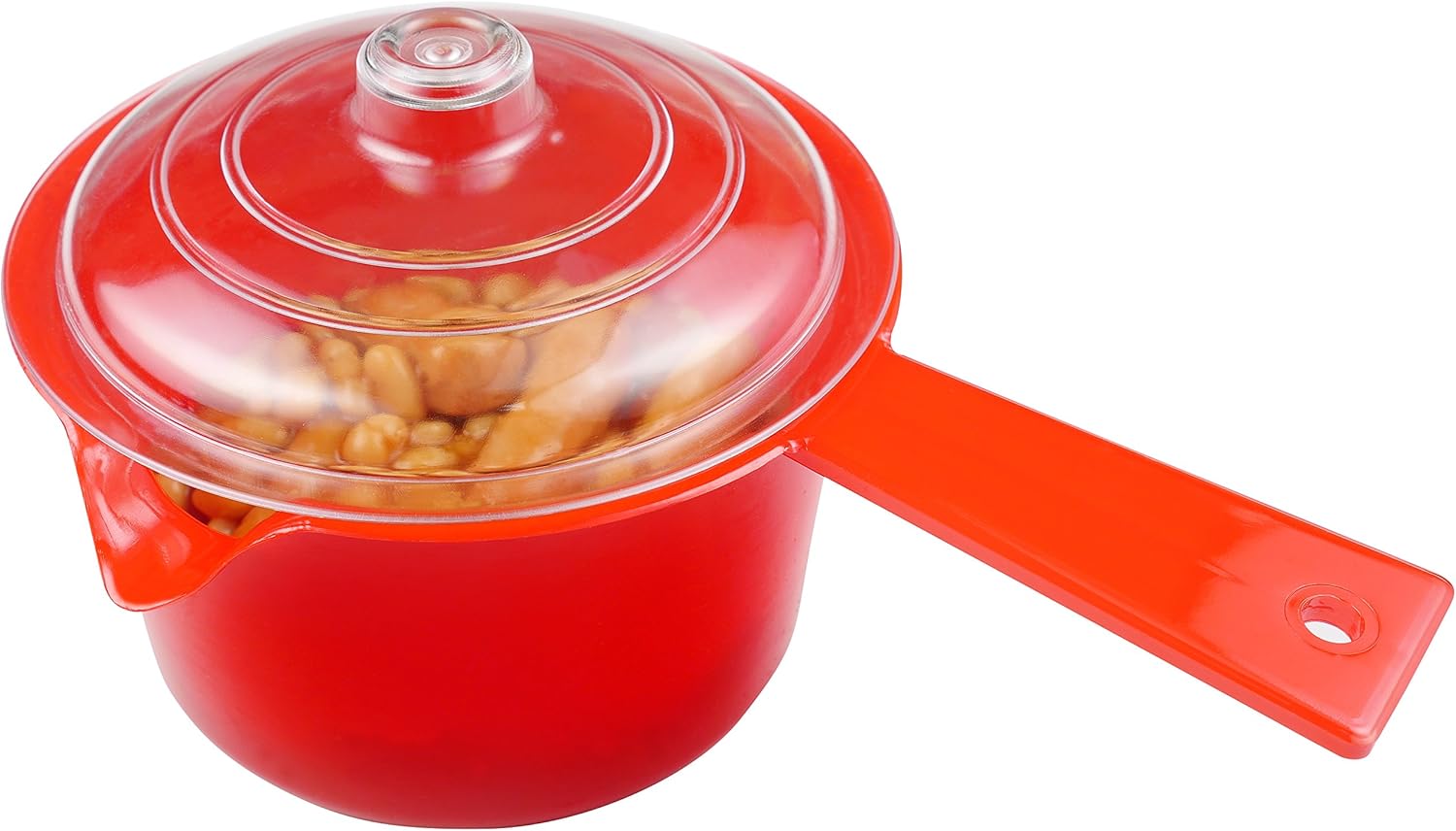 Microwave Saucepan and Lid 600ml Red - BPA Free & Dishwasher Safe Microwave pan 14 x 12 x 21cm