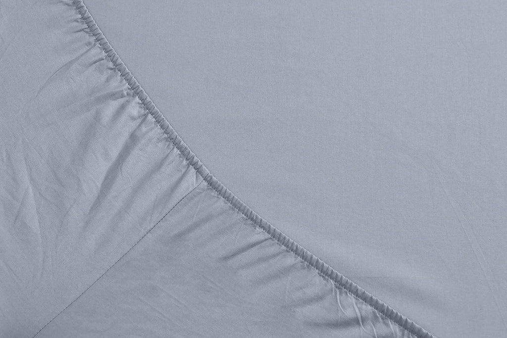100% Pure Cotton Deep Fitted Sheet Warm Cosy Breathable Super Soft Bedsheet Bed Linen 32cm Extra Deep Pockets - Grey - King,5056557501076