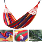 Hammock Garden Camping Swing Portable 2 Person Outdoor 190 x 150 cm Beach Travel sleeping Canvas 150kg Load Capacity (Red)