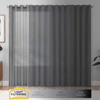 Eclipse Cadenza Microfiber Rod Pocket Panel Pair, Light Filtering Window Curtains, 63 in long x 40 in wide, (2 Panels), Smoke