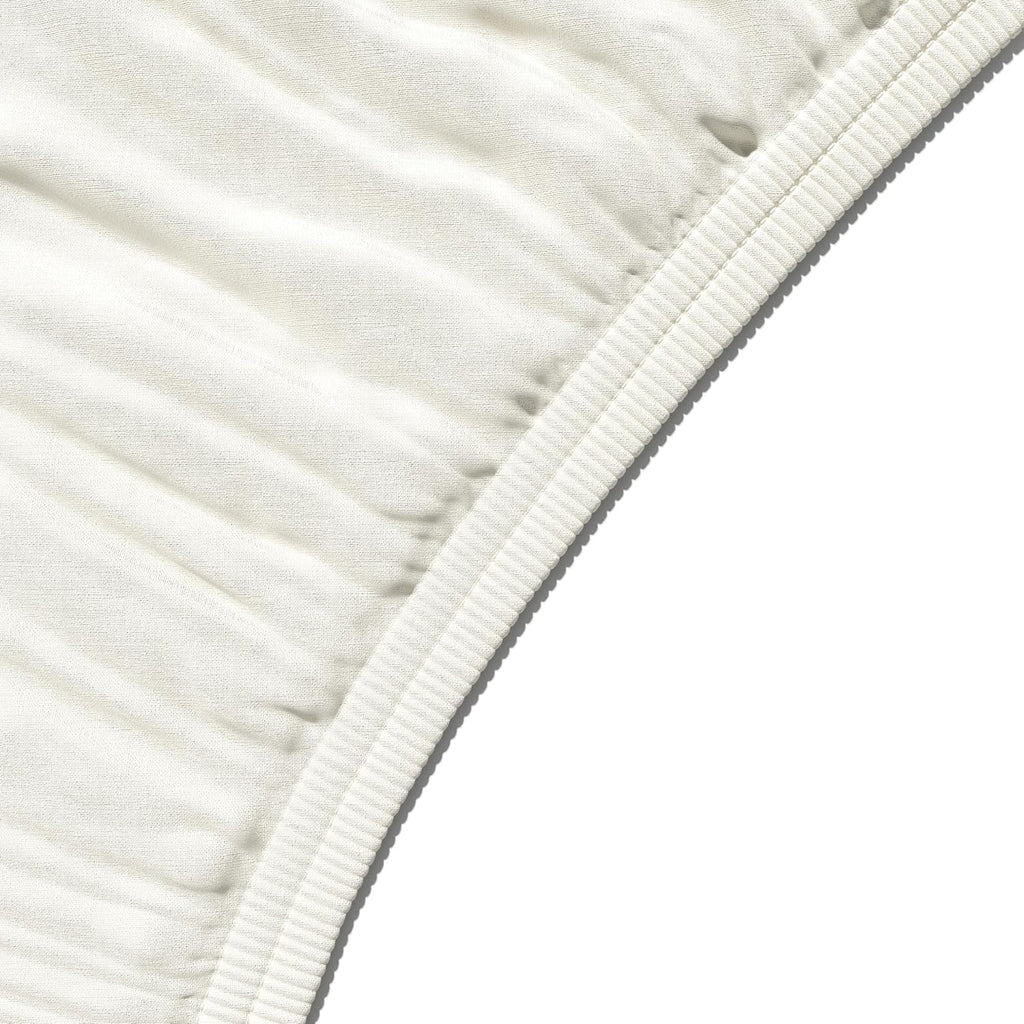 Bedding Soft Microfibre Super King Fitted Sheet with 12 inch (30 cm) Deep Pocket, 180 x 200 cm, Cream