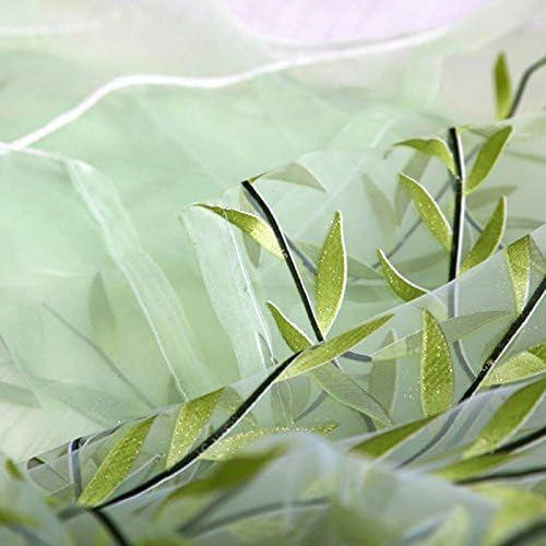Surpass Shimmery Willow Branch Printed Rod-Pocket Sheer Curtain Single Voile Curtain Panel Green (Green)