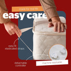 Comfort Control Electric Blanket Single Bed - Heated Underblanket with 4 Heat Settings - Fast Heat Up - Overheat Protection and Easy Fit Straps - Machine Washable - Single - 135x72cm
