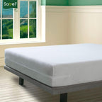 Mattress Encasement (135x190/200cm) Double Bed Size | Noiseless, Elastic and Adjustable Mattress Protector | White