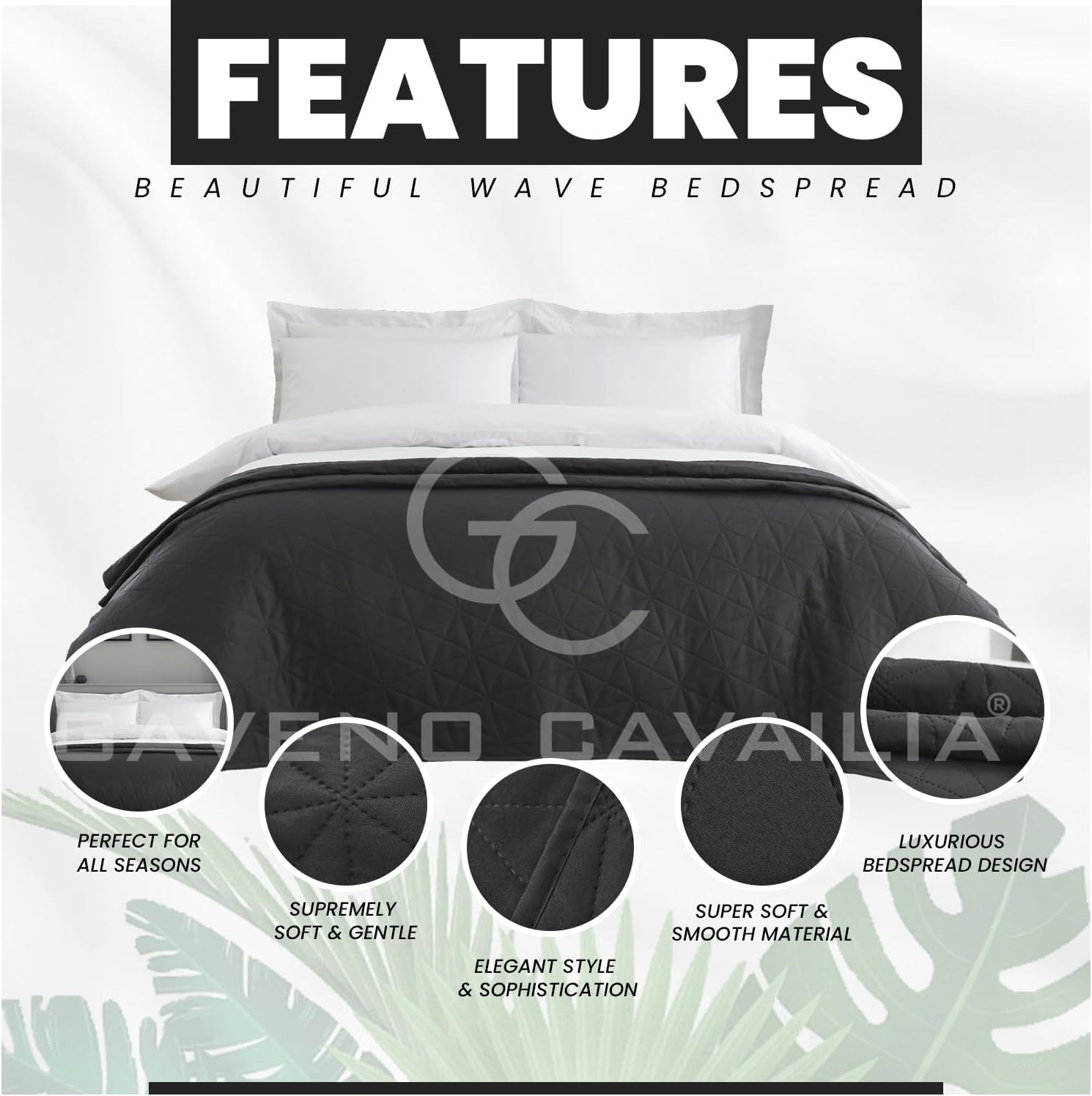 Pinsonic Quilted Bedspread Comforter, Lightweight Quilt Coverlets Large Sofa Bed Cover, Charcoal, 150X200 Secondary image