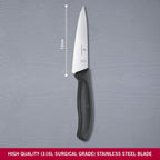 Swiss Classic, Carving Knife, Extra Sharp Blade, Straight Edge, 12 cm, Stainless Steel, Black
