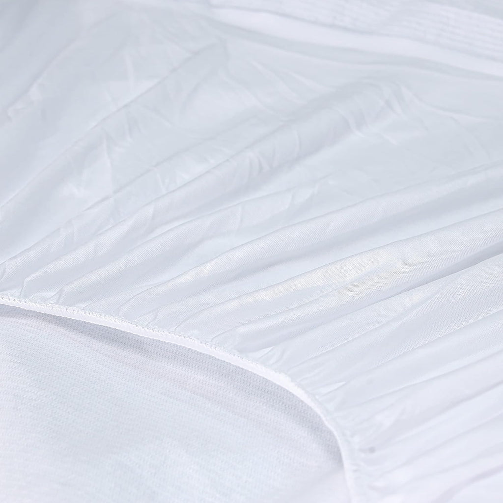 100% Waterproof Mattress Protector - 30 Cm Deep Stretch Skirt – Double (137x190) Cm Terry Towel Mattress Topper – Anti Allergy and Breathable Fitted Mattress Cover..(Double(137x190+30) Cm)