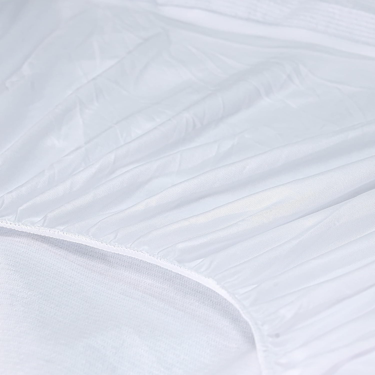100% Waterproof Mattress Protector - 30 Cm Deep Stretch Skirt – Double (137x190) Cm Terry Towel Mattress Topper – Anti Allergy and Breathable Fitted Mattress Cover..(Double(137x190+30) Cm)