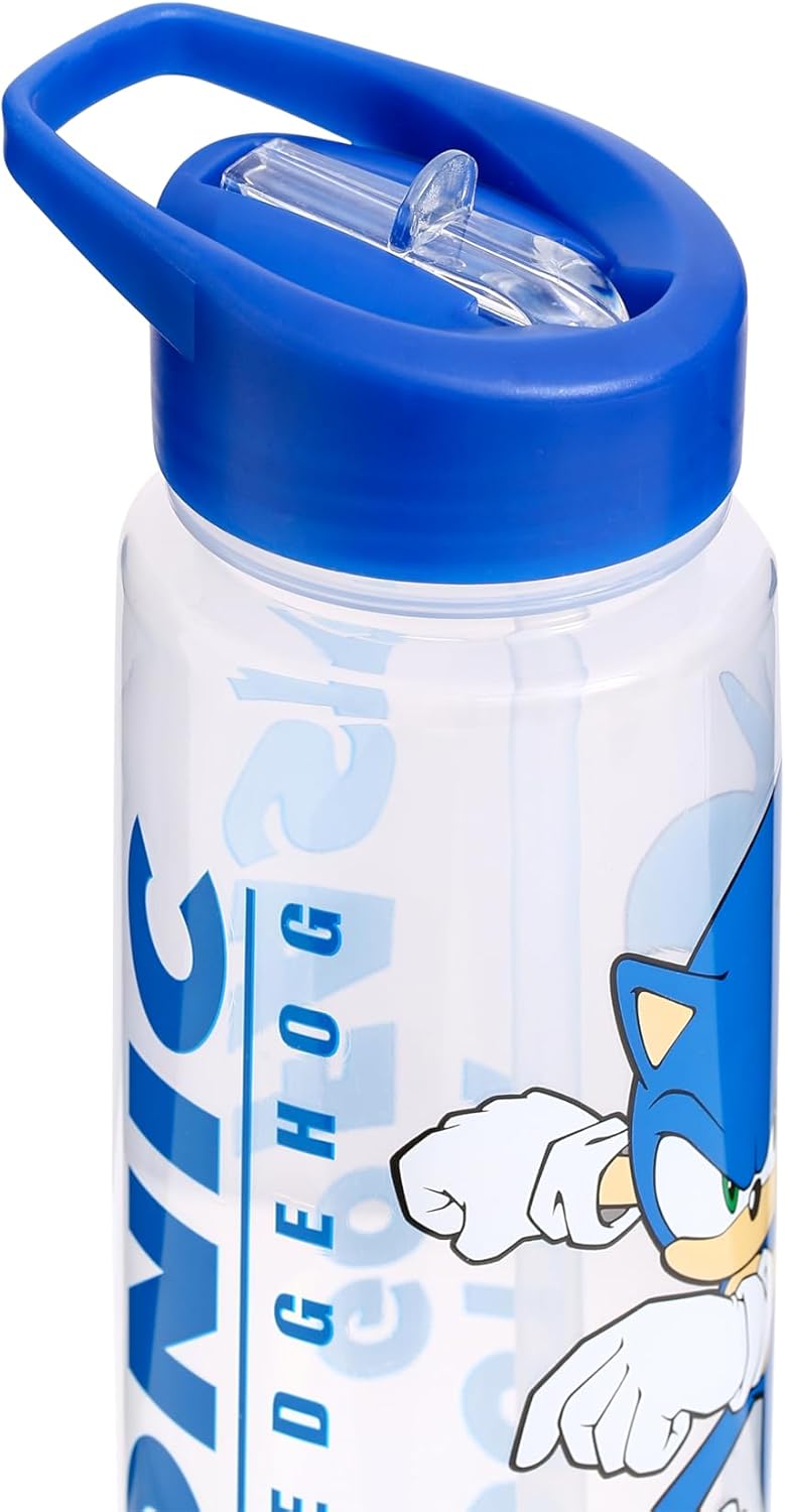 Sonic the Hedgehog 700ml Water Bottle – “Gotta Go Fast” Design | Official Kids Water Bottle for Boys & Girls | Durable Plastic, Ideal for School & Sports