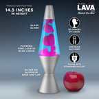 Lamp - 14.5"- The Original Motion Lamp - Pink and Blue Liquid with Silver Base - Item #2102