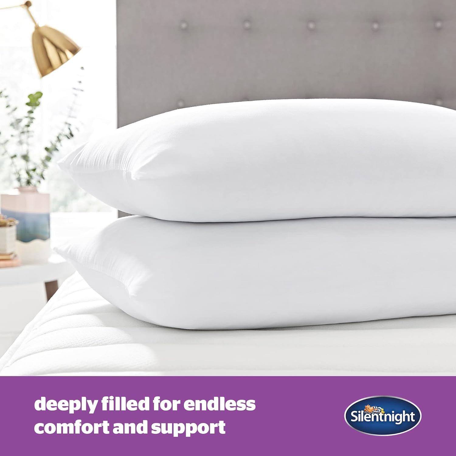 Deep Sleep Pillows 2 Pack - Soft Support Pillows Comfortable Bed Pillow Designed for Front and Stomach Sleepers - Hypoallergenic and Machine Washable - Pack of 2 Secondary image