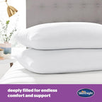 Deep Sleep Pillows 2 Pack - Soft Support Pillows Comfortable Bed Pillow Designed for Front and Stomach Sleepers - Hypoallergenic and Machine Washable - Pack of 2
