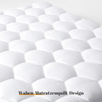Single Mattress Topper, Extra Deep Poket 14.9 Inch/38cm, Super soft Quilted Small Mattress Protector, Machine Washable Bed Topper White, Single Bed 90x190cm