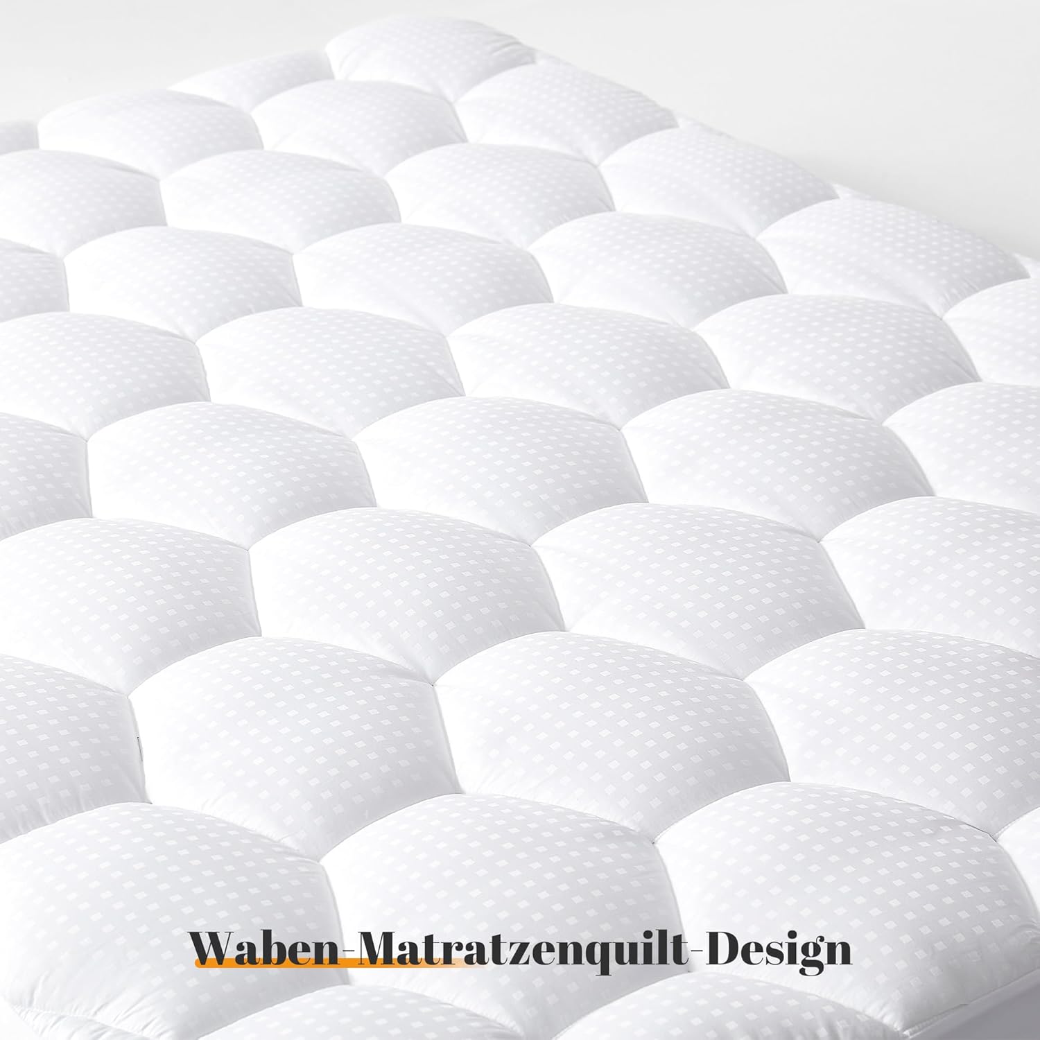 Single Mattress Topper, Extra Deep Poket 14.9 Inch/38cm, Super soft Quilted Small Mattress Protector, Machine Washable Bed Topper White, Single Bed 90x190cm