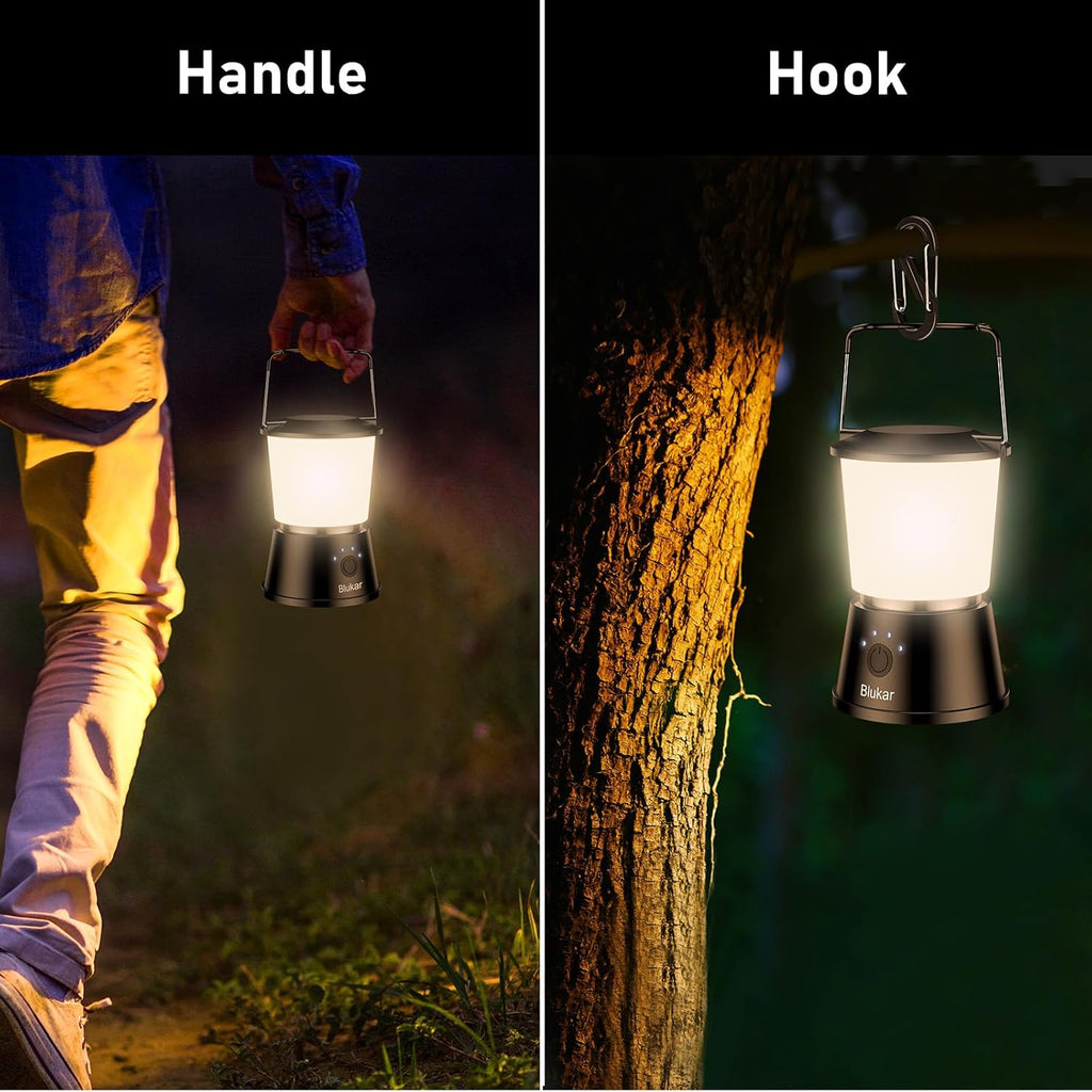 Camping Lantern Rechargeable, Blukar Camping Lights Lamp for Tent, Long Battery Life 5 Light Modes Super Bright LED Outdoor Hanging Tent Light for Camping, Emergency, Fishing, Hiking etc.