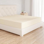 Bedding Soft Microfibre Super King Fitted Sheet with 12 inch (30 cm) Deep Pocket, 180 x 200 cm, Beige