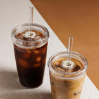 Cold Cup - Clear Plastic, Reusable Ice Coffee Cup with Lid and Straw - Large 16oz (454ml)
