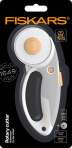 titanium rotary cutter, rotary blade with loop handle, right and left-handed, blade diameter: 60 mm, orange/white/grey, 1066040