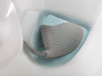 Joseph Joseph Flex - Smart Hygienic Silicone Toilet Brush with Holder Set, flexible anti-drip, anti-clog deep clean head - White/Grey
