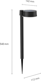 Lighting Vynce Outdoor Solar Wall Light, Square, 1.5W, 2700K, Black, IP44 Weatherproof