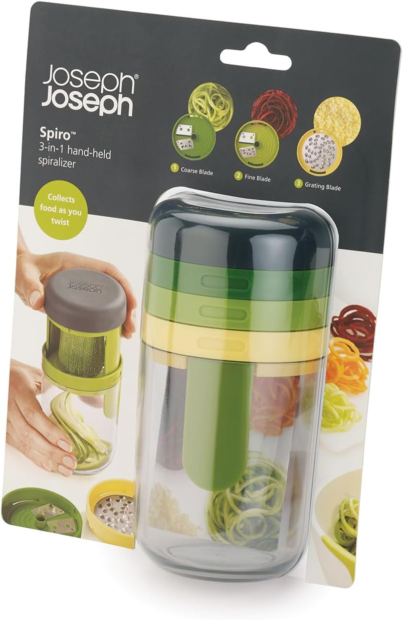 Spiro Hand Held Vegetable Slicer Spiralizer, Spaghetti Zoodle Zucchini Noodle Food Maker Spiraliser- Green, 24