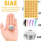 30Pcs 5ml Aluminum Cosmetic Pots with Leak-Proof Screw Lids,Travel Sample Containers,Portable Mini Storage Jars for Lip Balm, Creams and Makeup