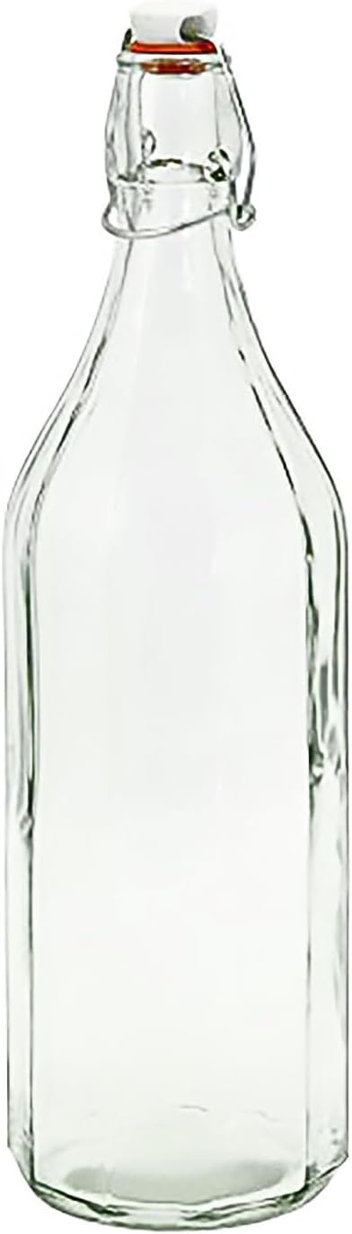 1000 ml Classic Airtight Lever Arm Cordial Bottle, Traditional Vintage Glass Bottles for Making Homemade Cordial and Drinks, ideal for serving Tap water at the table Main image