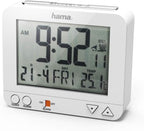 Radio-Controlled Alarm Clock RC550 (Sensor-controlled Night Light, Snooze, Temperature and Date Display) Plastic, White, 9.5 cm