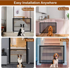Magic Gate for Dogs, Portable Folding Safety Stair Gate Safe Guard Isolation Net with Hooks Indoor Pet Dog Mesh Fence, Easy Install Anywhere for Pet Dogs Cats, 180x72cm