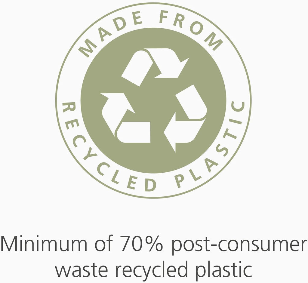 IW5 Eco Recycled plastic Bin Liners, Kitchen Waste Bags With Tie Tape Drawstring Handles, Extra Strong – Pack of 20, Holds 40 Litres, Grey