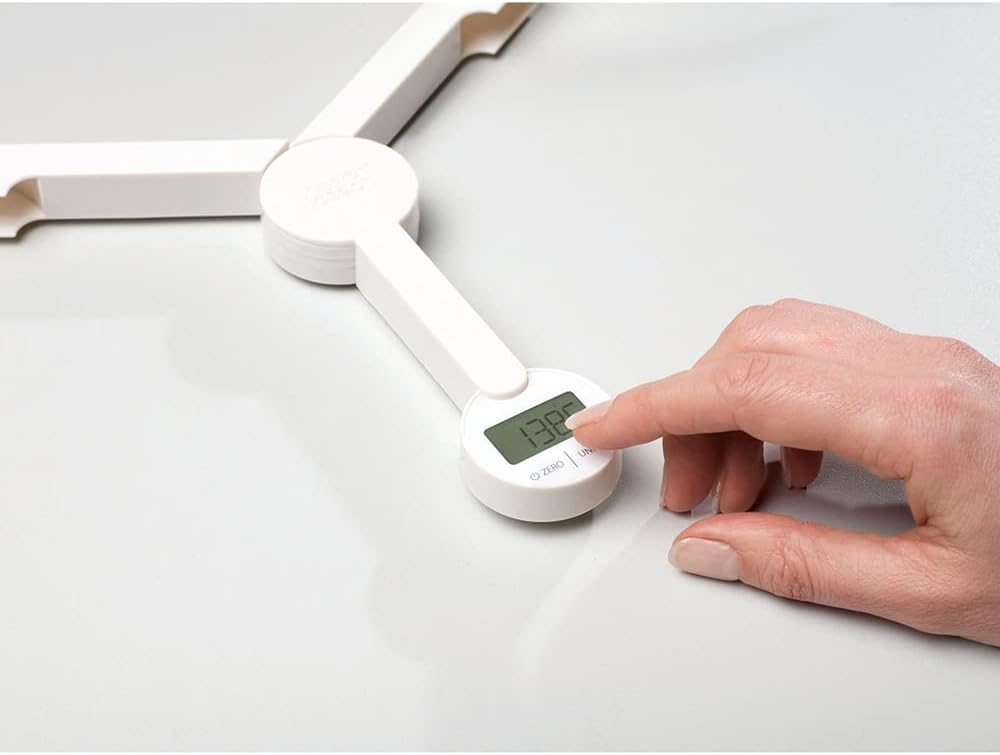 LCD Tri Scale – Kitchen Digital Food Scales, compact foldable, space saving with battery included, White, 16 Secondary image