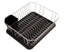Stainless Steel Dish Drainer with Plastic Drip Tray and Cutlery Holder (Square Drainer Black)
