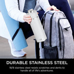 Ninja Thirsti Water Bottle and Flask 530 ML With Leak-Proof Lid, Designed For Carbonated, Hot & Cold Drinks, Ideal For Travel & Sports, Triple Insulated, Stainless Steel Bottle, White, DW1801EUUKWH