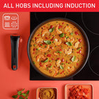 Ingenio Emotion 10 Piece Set, Pots & Pans Set, Stainless Steel, Stackable, Induction, Easy Cleaning, Non-Stick Coating, Heat Indicator, L897SA74