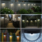 Solar Lights Outdoor Garden - Pack of 8 Outdoor Lights - Waterproof Night Light for Pathway, Patio, Deck, Fence - Solar Security Light with Dusk to Dawn Sensor - Outdoor Lighting