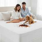 100% Waterproof Mattress Protector - 15 Cm Deep Stretch Skirt – Cot Bed (70x140) Cm Terry Towel Mattress Topper – Anti Allergy and Breathable Fitted Mattress Cover. (Cot Bed(70x140+15) Cm)