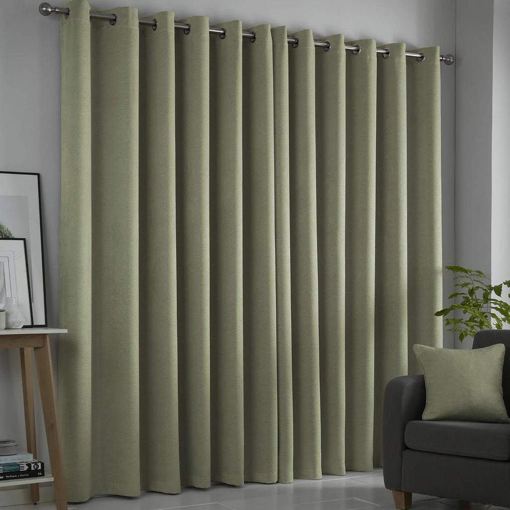 Green Curtains W90 x L90" (228 x 228cm) - 2x Panels - in Sage Green - for Bedroom/Living Room - Door Curtains - Strata Collection