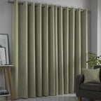 Green Curtains W46 x L90 (117 x 228cm) for Living Room & Bedroom, Eyelet, Thermal, Insulated Curtains, Ring Top, 2 Panels, Sage Green