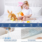GRT Waterproof Mattress Protector Double Bed, 30cm Extra Deep Skirt, Breathable Noiseless Quilted Mattress Cover, Super Absorbent Dust Proof Mattress Protector (Double - 137 x 190cm)