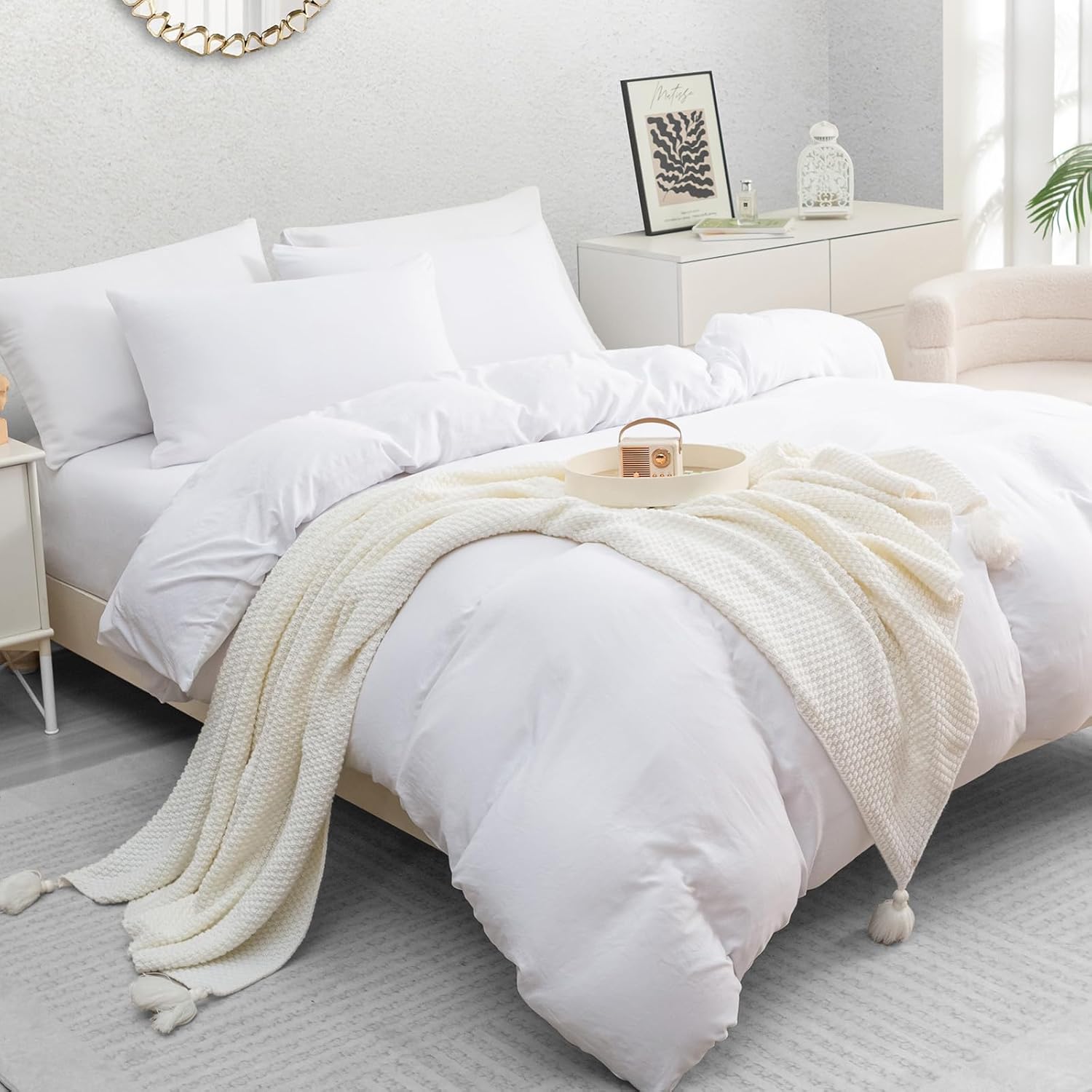 Double Duvet Cover Set - Pre-Washed Microfibre Bedding Set for Added Softness & Comfort - Lightweight Premium Quilt Cover Set for All Seasons With Zipper Closure Secondary image