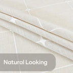 Round Table Cloth Heavy Duty Cotton Blend Tablecloth Solid Embroidery Lattice Table Cover Protector for Kitchen Dinning Tabletop Decoration (Beige, Round,135 cm in diamete)