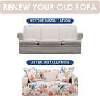Stretch Sofa Coves, Polyester Spandex Printed Elastic Couch Sofa Slipcovers, 4 Seater Furniture Protector Covers, 88-114" Long with Anti-Slip Foam (DreamFlower)