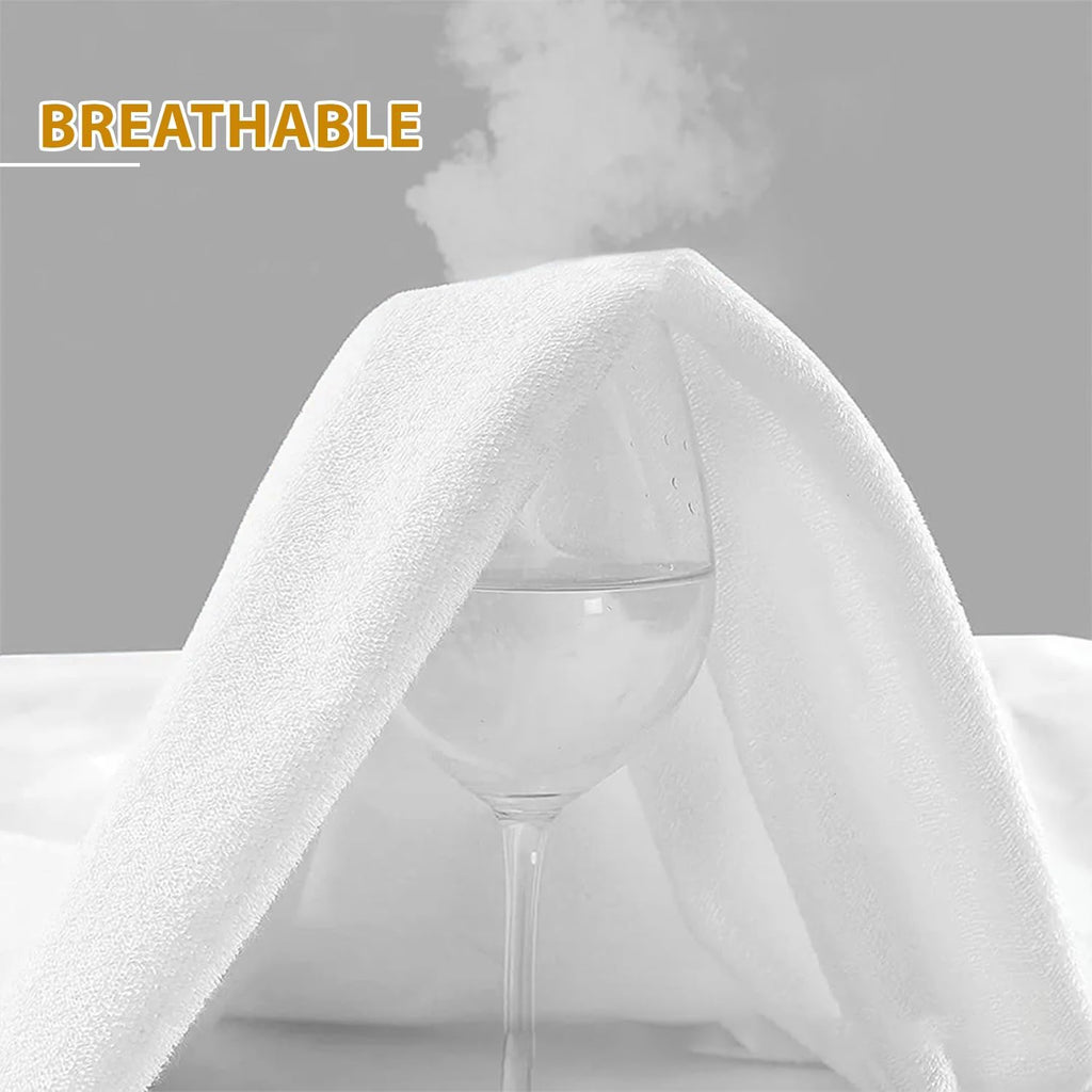 Waterproof Mattress Protector Double Bed with Deep 30cm Pocket- 100% Poly-Cotton with All around Elasticity Super Soft & Noiseless Hotel Quality Bed Topper (137 × 190) cm